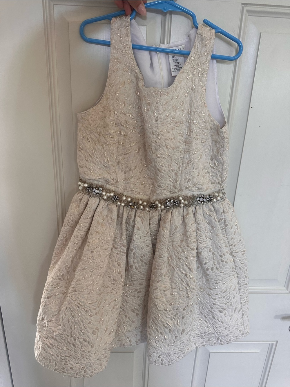 Max Studio Ivory Beaded Waist Party Dress